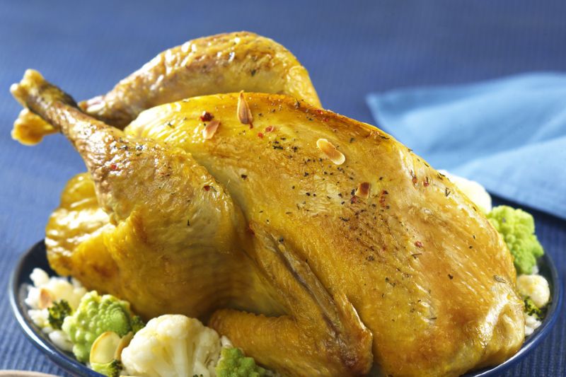 Pintade rôtie choux en risotto