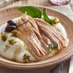 Purée et ventrèche de thon blanc