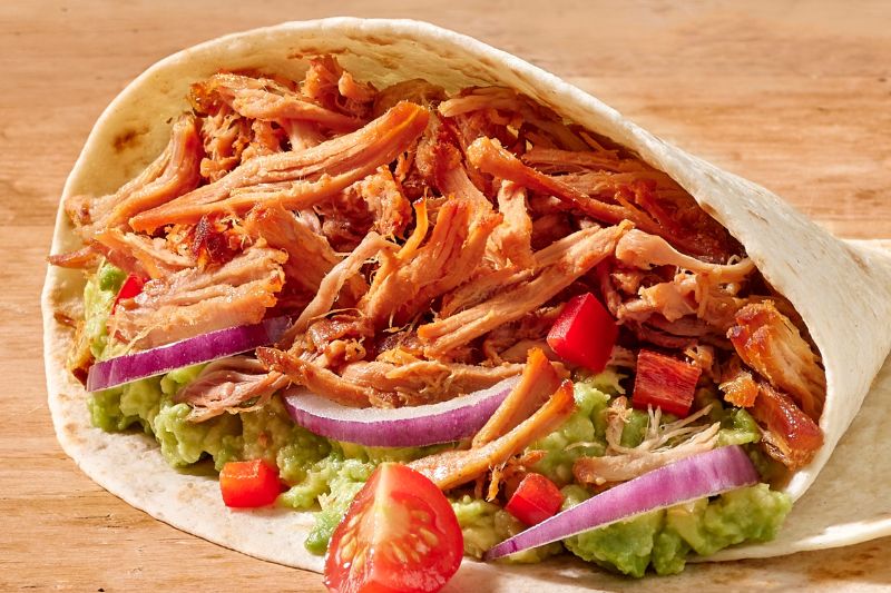 Tacos d’effilochés au porc