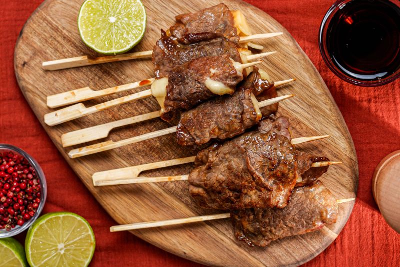 Brochettes yakitori boeuf fromage
