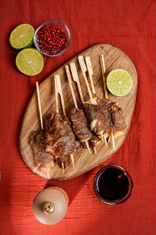 recette de Brochettes yakitori boeuf fromage