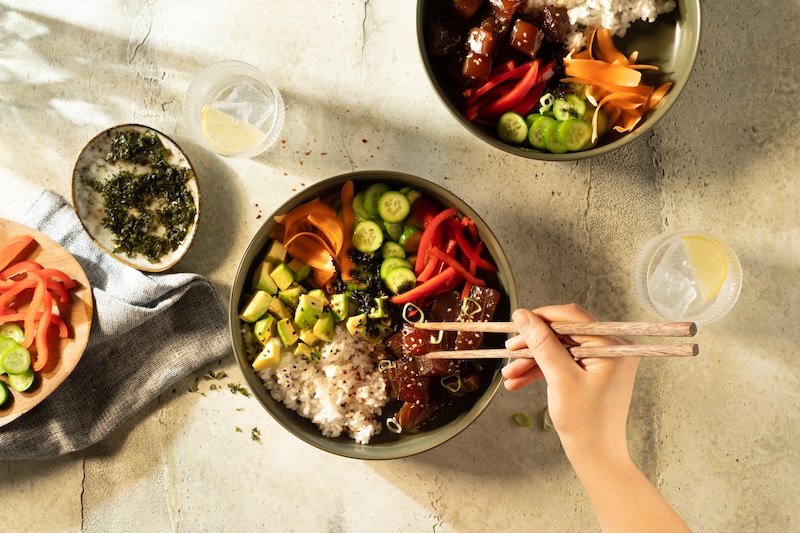recette de Poke bowl au thon mariné