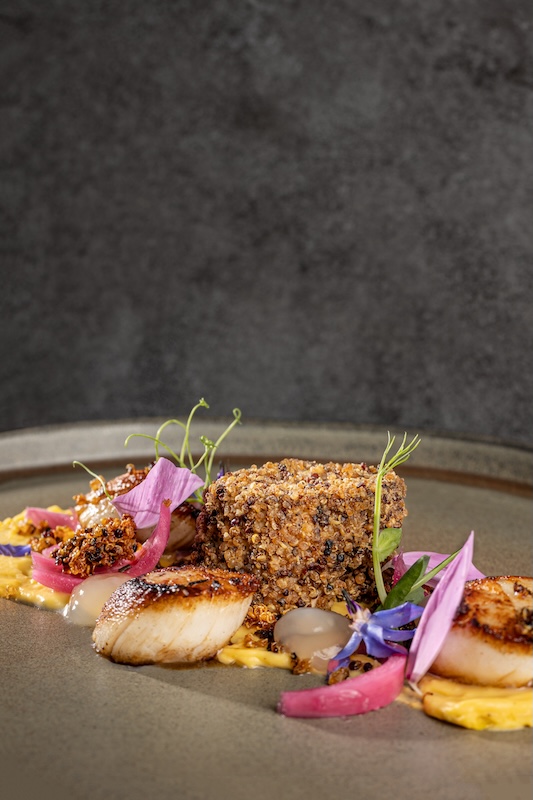 recette de Saint-Jacques et cromesquis de quinoa