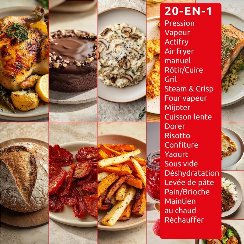 20 modes de cuisson en 1 appareil