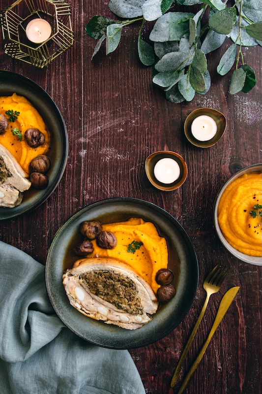 recette de Poitrine de veau farcie aux marrons