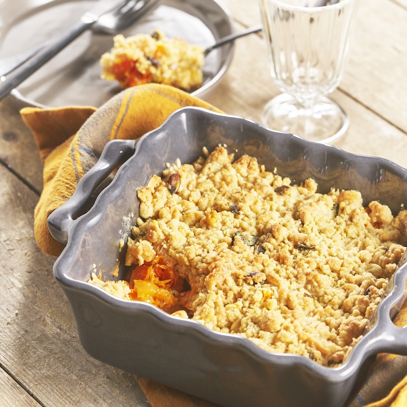 recette de Crumble de courge à la Tome des Bauges
