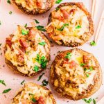 Champignons farcis au riz et aux lardons