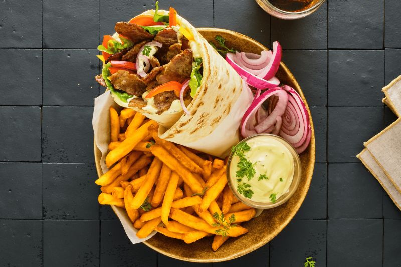 Kebab shawarma aux lamelles au boeuf