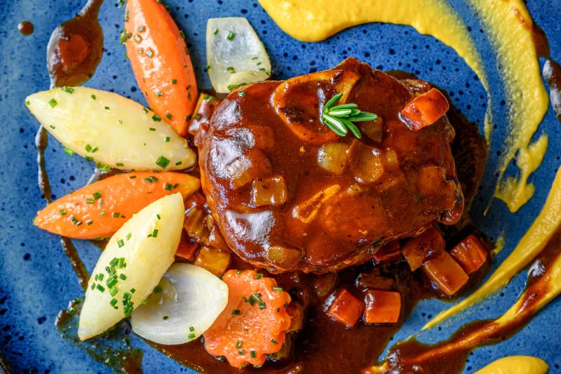 Jarret de veau braisé à la Chameau