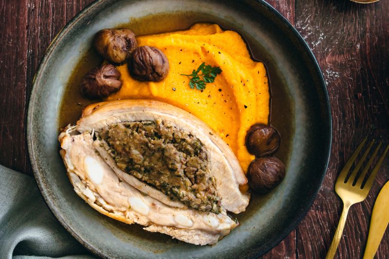 Poitrine de veau farcie aux marrons