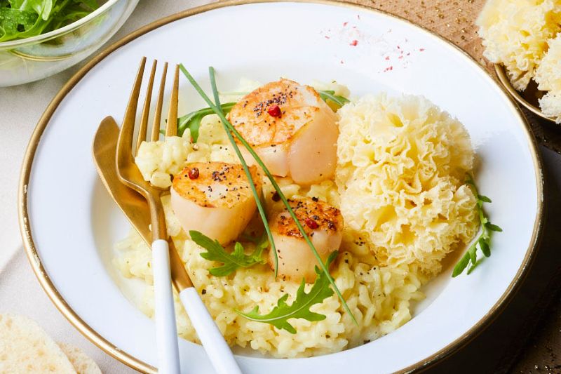 Risotto au champagne et à la Tête de Moine