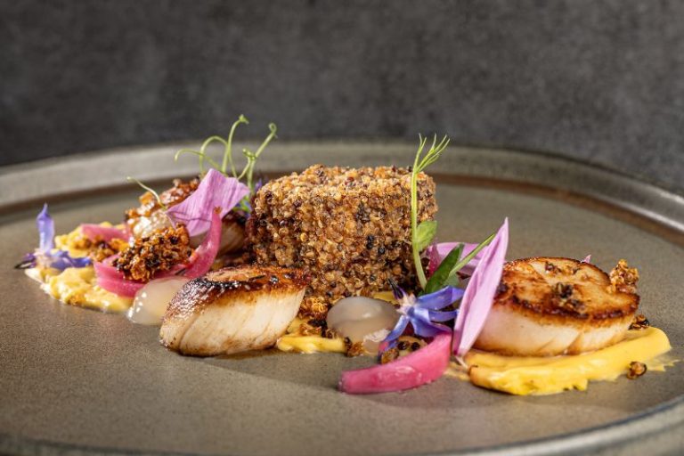 Saint-Jacques et cromesquis de quinoa