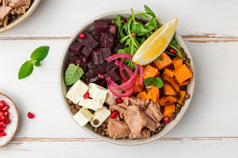 Salade de lentilles au thon à l’huile