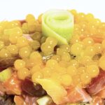 Tartare de saumon aux perles de fruits