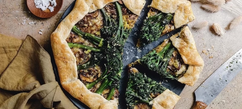 recette de Tarte aux poireaux champignons et Bimi