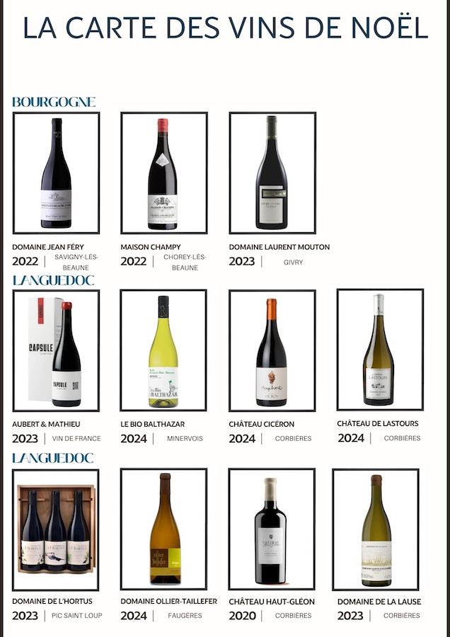 Les vins de Noël 2025