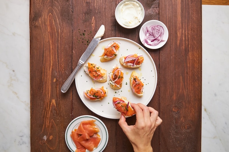 recette de Crostini à la truite fumée