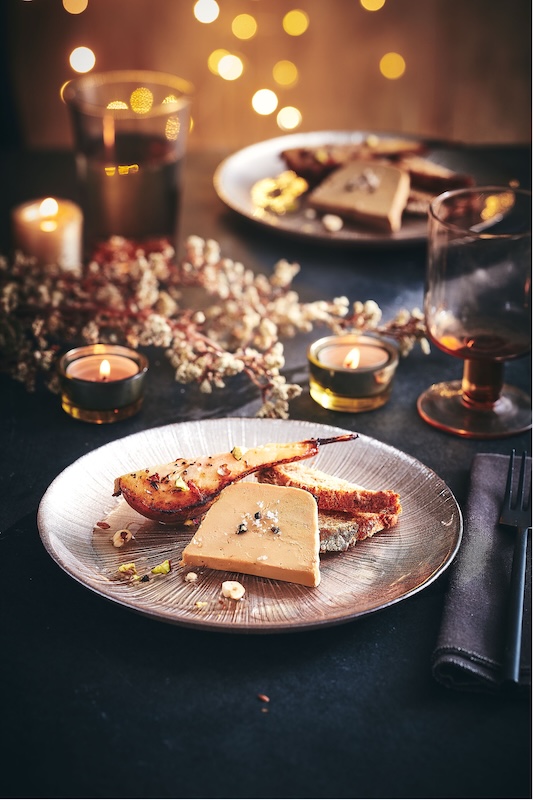 recette de Foie gras au Gewurztraminer et poires