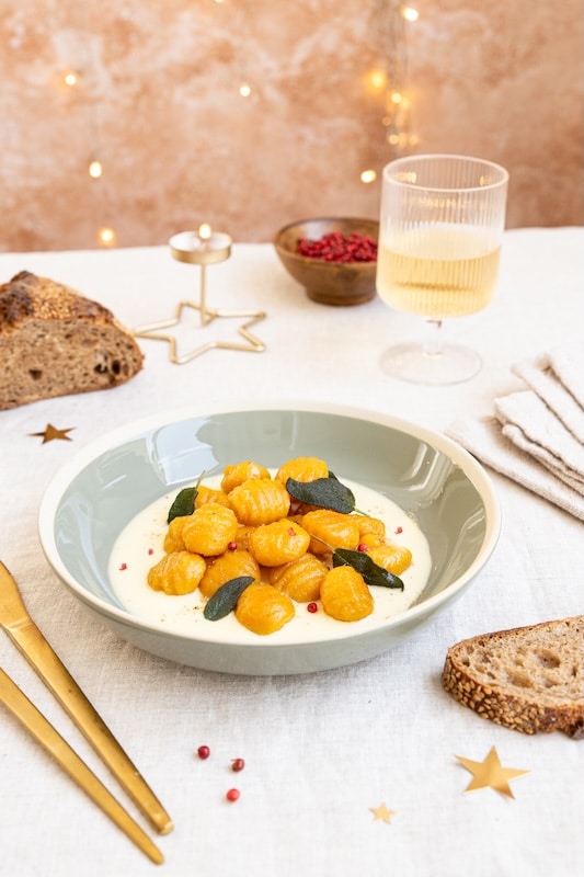 recette de Gnocchi de courge et crème de Camembert