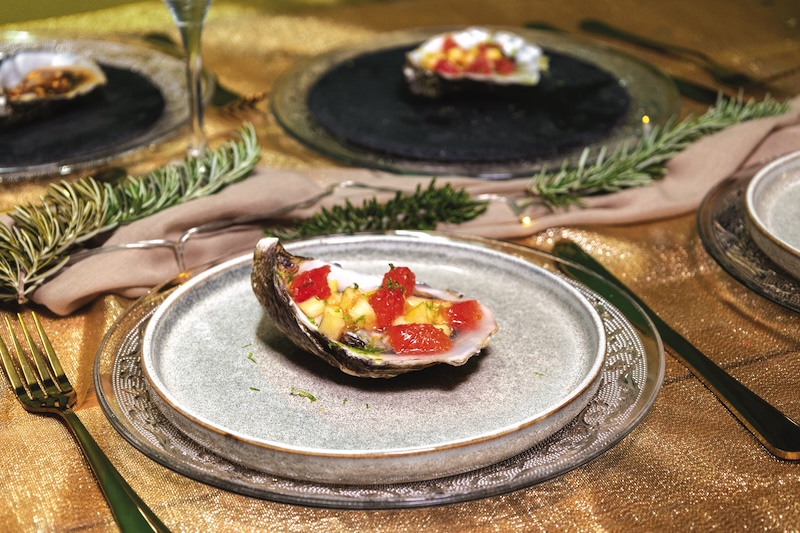 recette Huîtres pomme verte pamplemousse