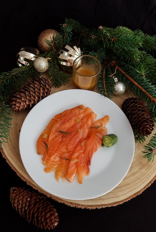 recette de Gravlax de saumon au citron caviar