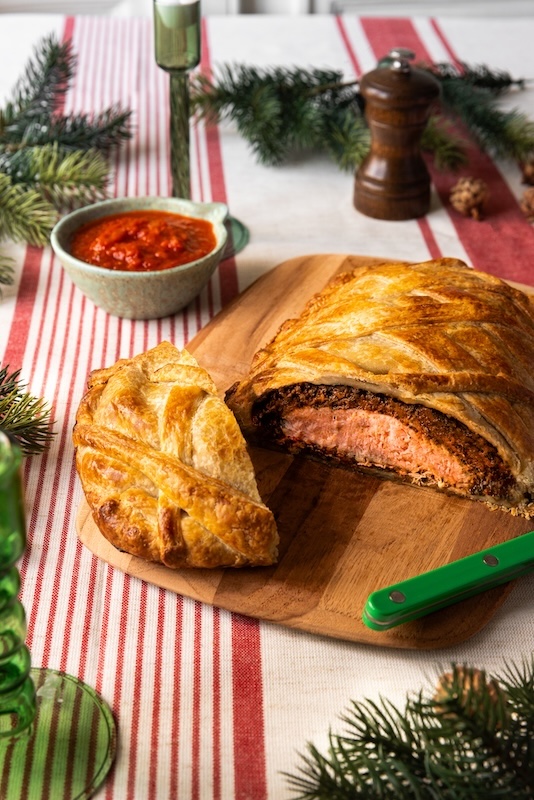 recette de Saumon Wellington à la tomate