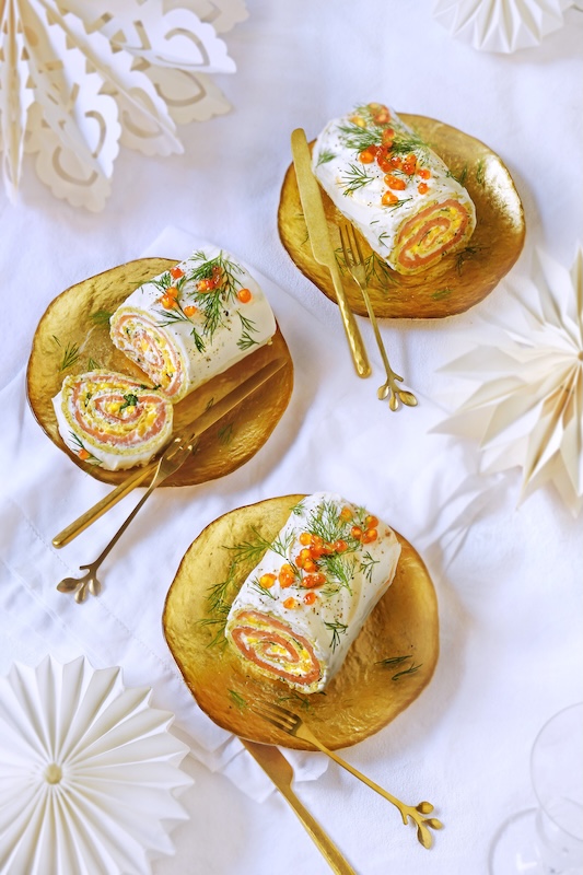 recette de Roulés de saumon au fromage et à la mangue