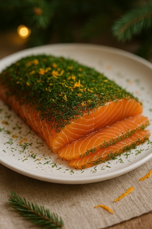 recette de Saumon gravlax à l’orange et à la cannelle