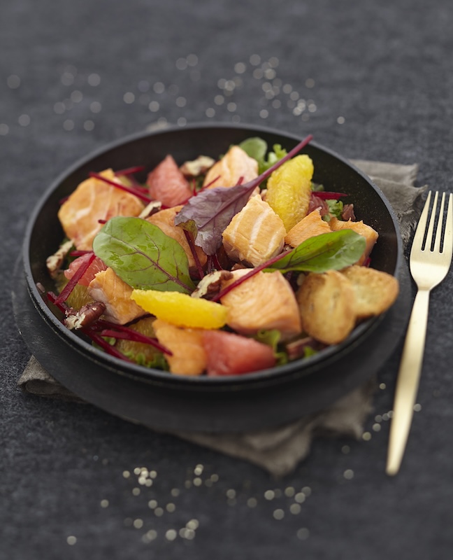 recette de Salade de Noël au saumon écossais