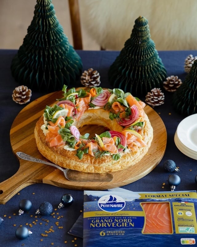 recette de Couronne feuilletée au saumon fumé