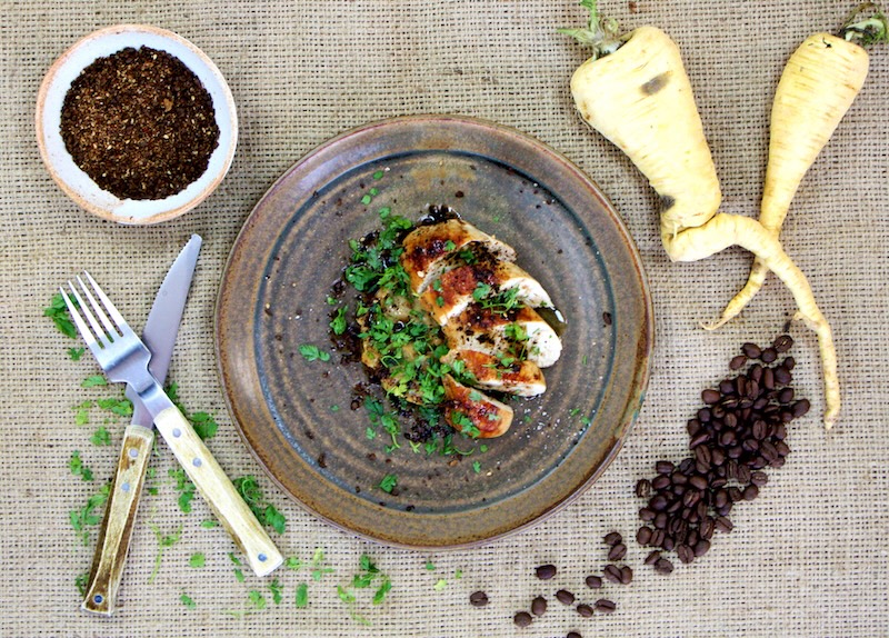 recette de Volaille rotie panais au café