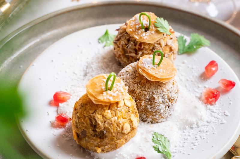 Boules de Noël aux lentilles corail