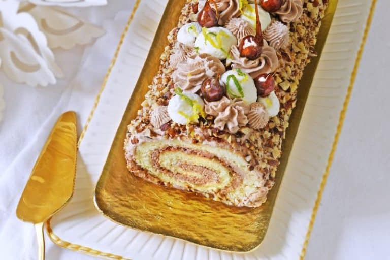 Bûche au citron et au praliné