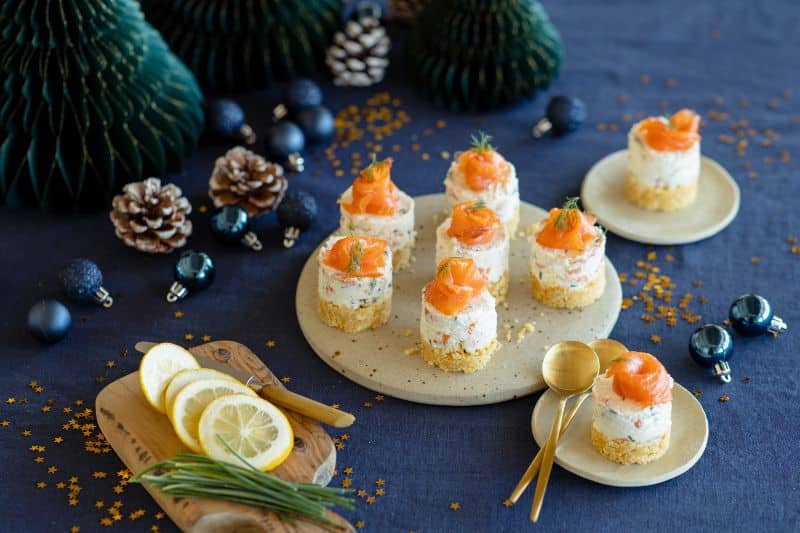 Mini cheesecakes salés au saumon