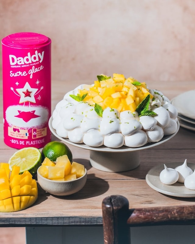 recette de Pavlova mangue ananas