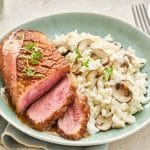 Filets de canard et risotto aux champignons