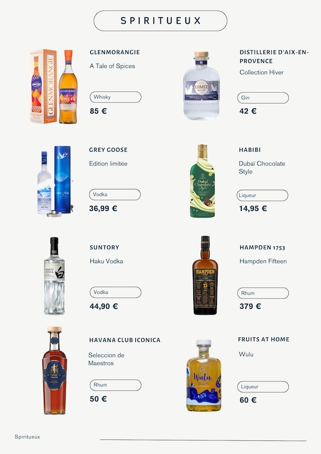 liqueur whisky rhum gin vodka