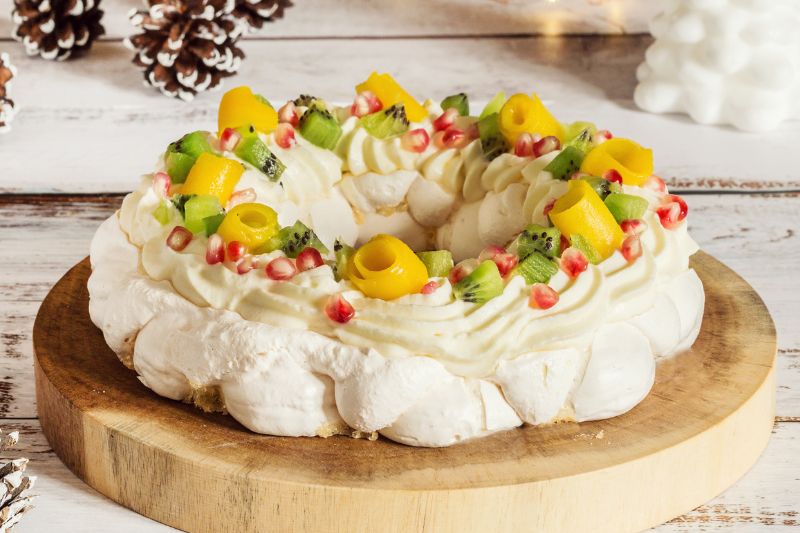 Pavlova mangue kiwi grenade