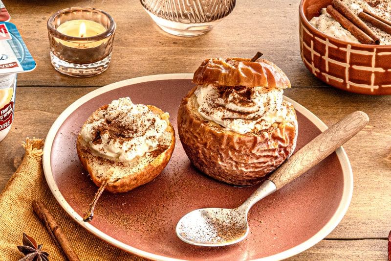 Pommes et poires rôties au four