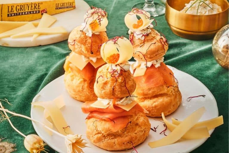 Religieuses au Gruyère et à la truite fumée