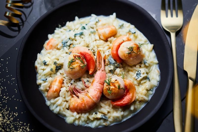 Risotto aux Saint-Jacques et gambas