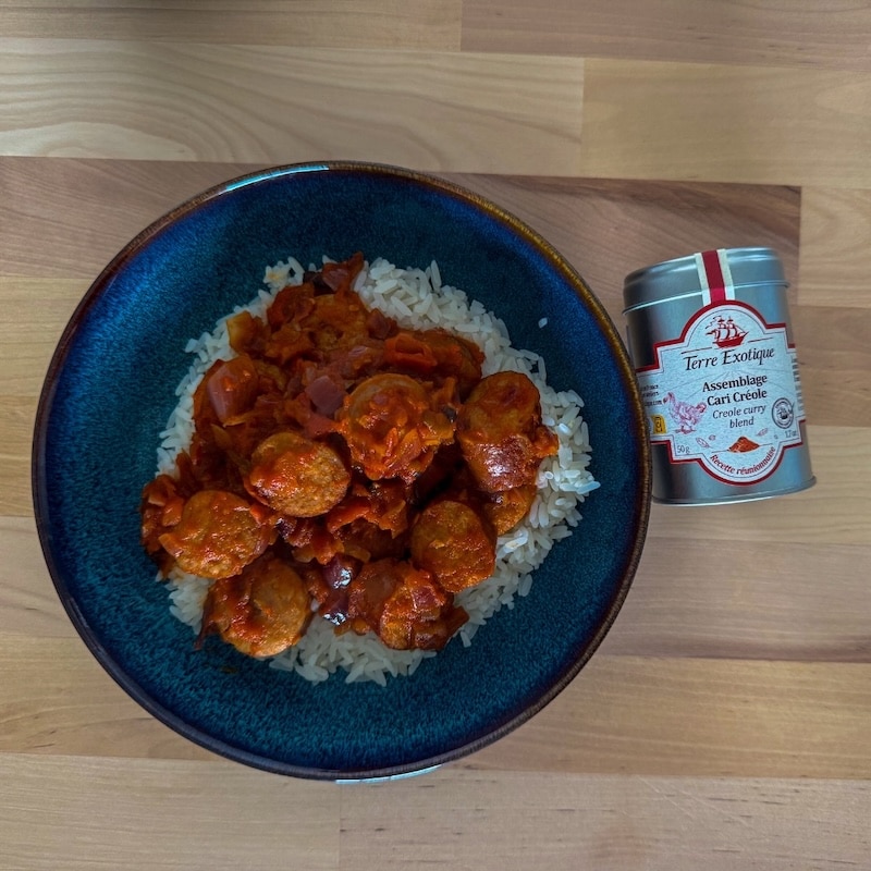 recette de Rougail saucisse au Cari Créole