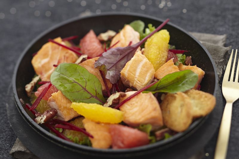 Salade de Noël au saumon écossais