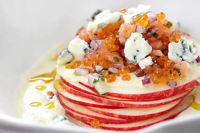 Tartare de saumon Roquefort et pommes