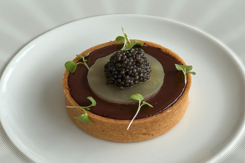 Tartelette au chocolat et Caviar Perlita