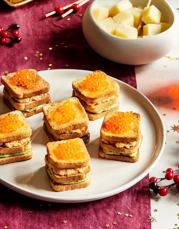 recette de Mini toasts roquette saumon