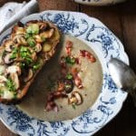 Velouté de champignons et tartine aux champignons