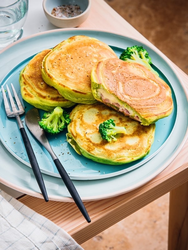 recette de Croques pancakes au brocoli