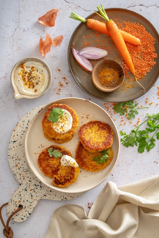 recette de Galettes de lentilles corail et carottes