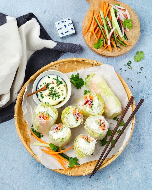 recette de Rainbow rolls aux légumes et Kiri